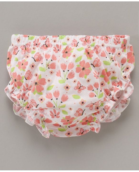 Babyhug 100% Cotton Antibacterial Bloomers Floral & Dot Print Pack of 3 - Multicolor