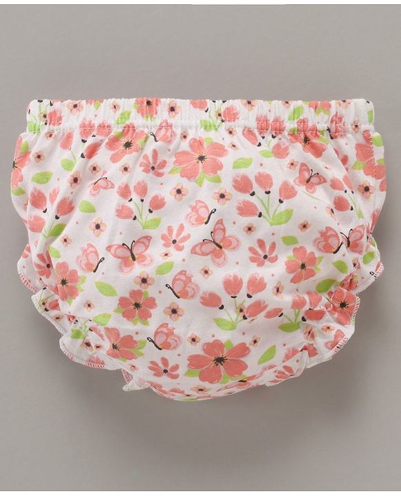 Babyhug 100% Cotton Antibacterial Bloomers Floral & Dot Print Pack of 3 - Multicolor