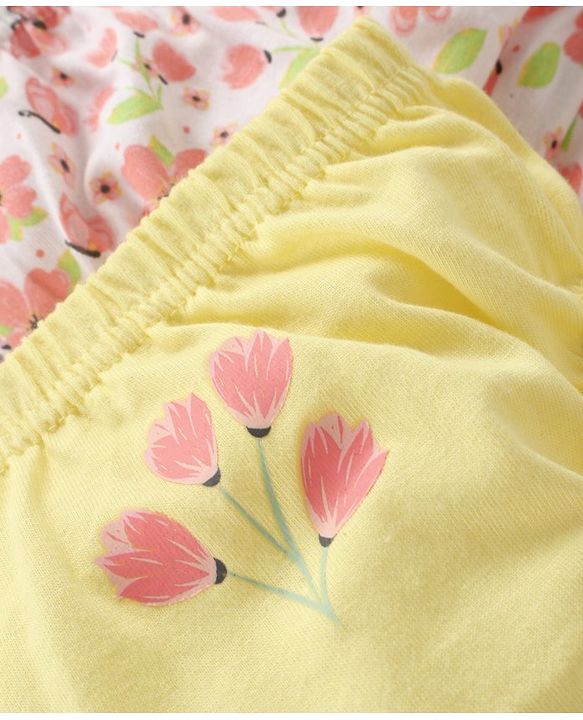 Babyhug 100% Cotton Antibacterial Bloomers Floral & Dot Print Pack of 3 - Multicolor