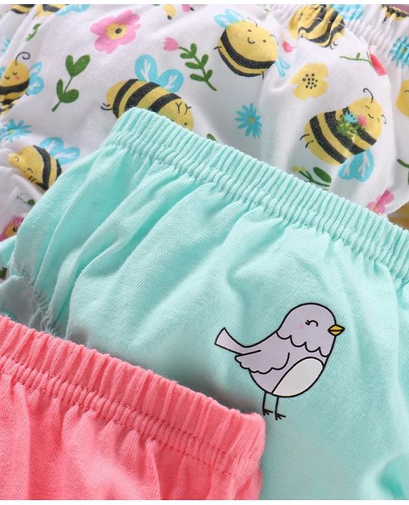 Babyhug 100% Cotton Antibacterial Bloomers Pack of 5 - Multicolour