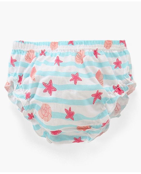 Babyhug 100% Cotton Antibacterial Bloomers Star Print & Striped Pack of 3 - Multicolor