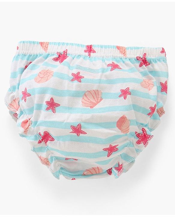 Babyhug 100% Cotton Antibacterial Bloomers Star Print & Striped Pack of 3 - Multicolor