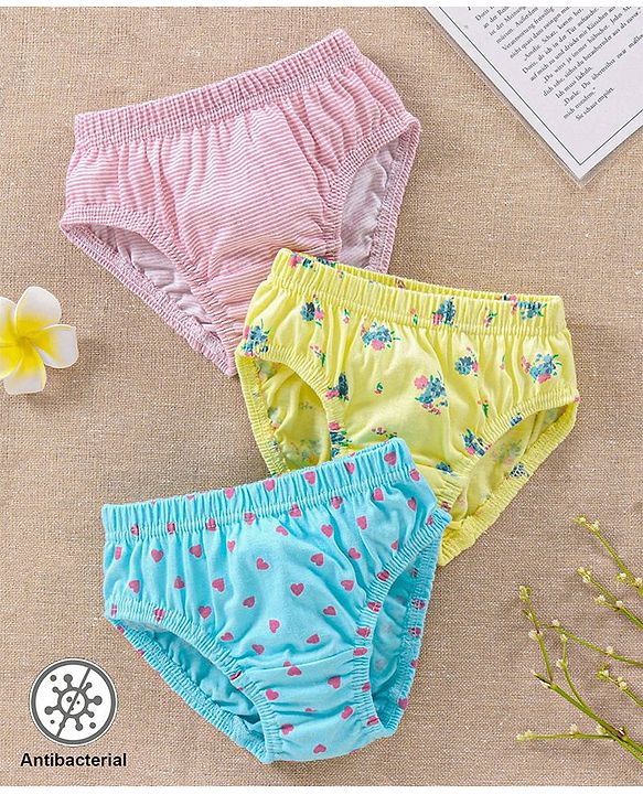 Babyhug 100% Cotton Antibacterial Panties Pack of 3 - Multicolour
