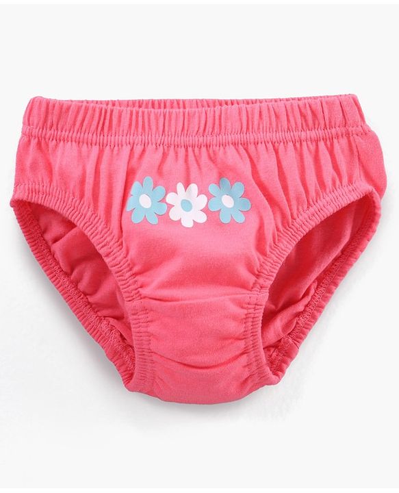 Babyhug Cotton Knit Antibacterial Panties Heart Print Pack of 3 - Multicolour