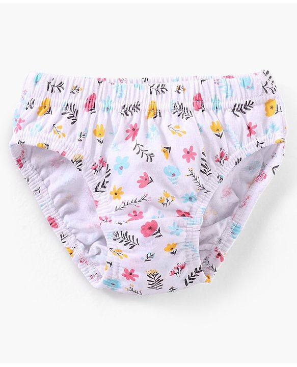 Babyhug Cotton Knit Antibacterial Panties Heart Print Pack of 3 - Multicolour