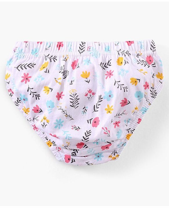 Babyhug Cotton Knit Antibacterial Panties Heart Print Pack of 3 - Multicolour