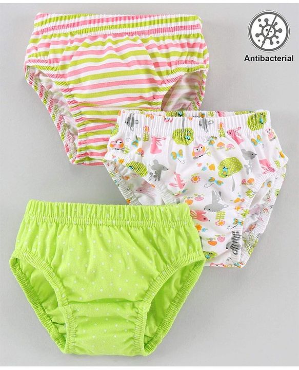 Babyhug 100% Cotton Antibacterial Panties Pack of 3 - Multicolour