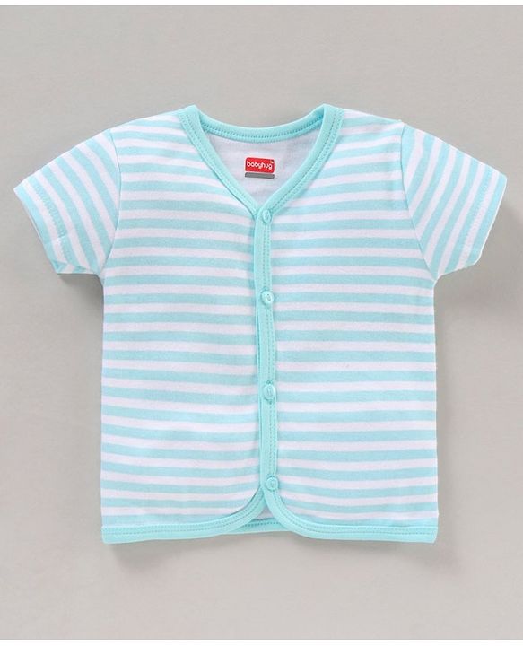 Babyhug 100% Cotton Half Sleeves Bear Printed & Striped Vests Pack Of 5 - Multicolour