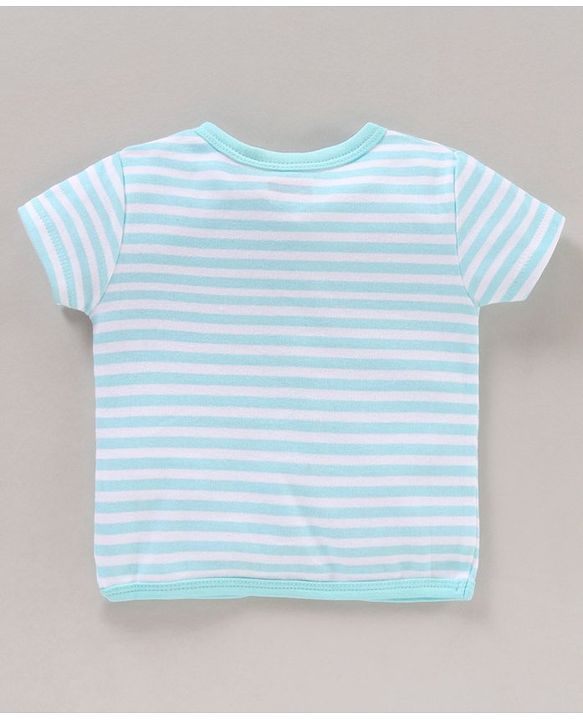 Babyhug 100% Cotton Half Sleeves Bear Printed & Striped Vests Pack Of 5 - Multicolour