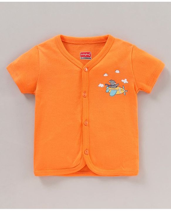 Babyhug 100% Cotton Half Sleeves Bear Printed & Striped Vests Pack Of 5 - Multicolour