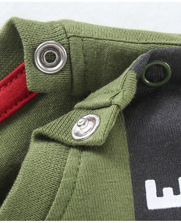 Babyhug Half Sleeves Cotton T-Shirt With Applique- Green