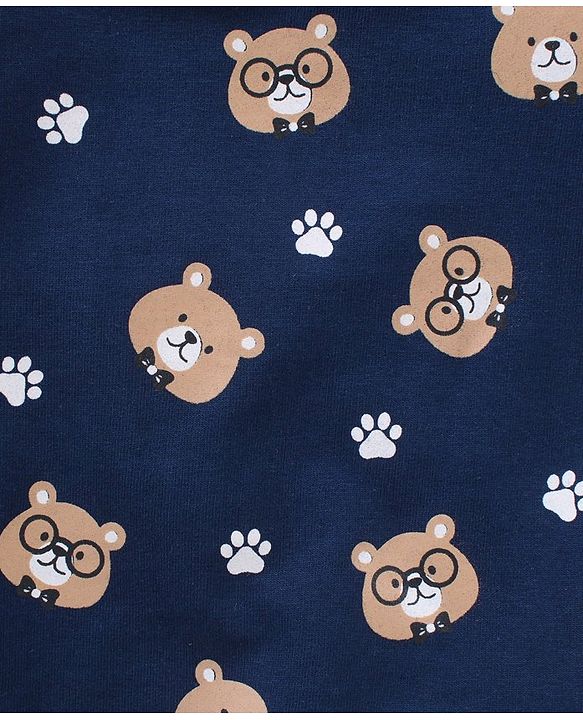 Babyhug Pack of 2 Full Sleeves Cotton Knit Sweatshirts With Bear Print  - Multicolor