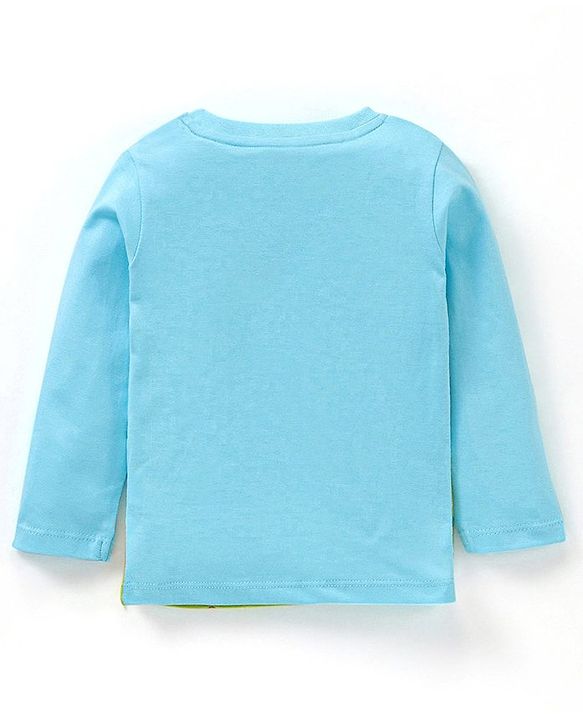 Babyhug Cotton Full Sleeves T-Shirt Jungle Print - Light Blue