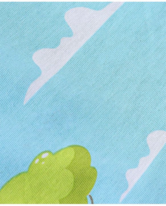 Babyhug Cotton Full Sleeves T-Shirt Jungle Print - Light Blue