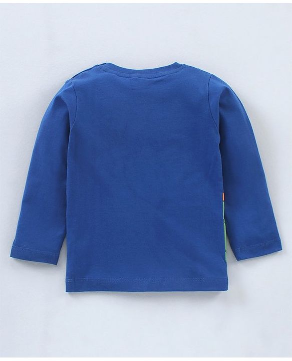Babyhug Full Sleeves T-Shirts Dinosaur Print - Navy Blue