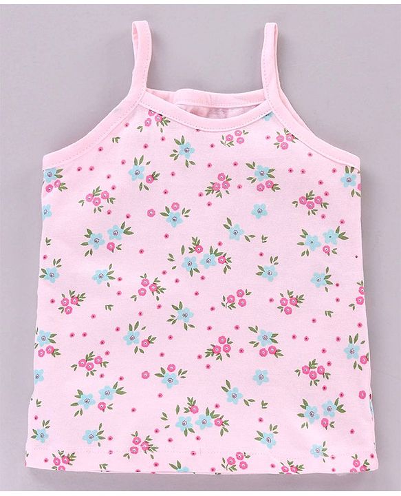 Babyhug 100% Cotton Antibacterial Slips Flower Print Pack Of 3 -Pink Blue