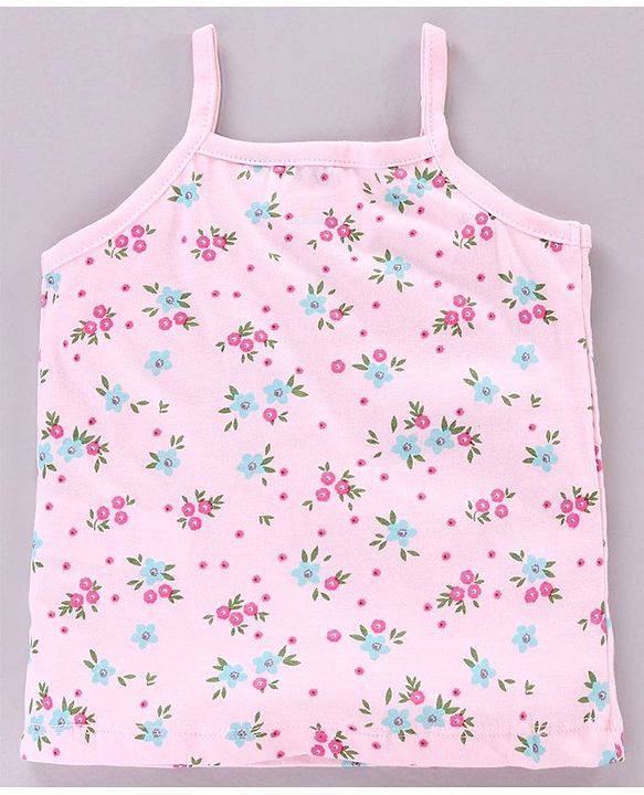 Babyhug 100% Cotton Antibacterial Slips Flower Print Pack Of 3 -Pink Blue