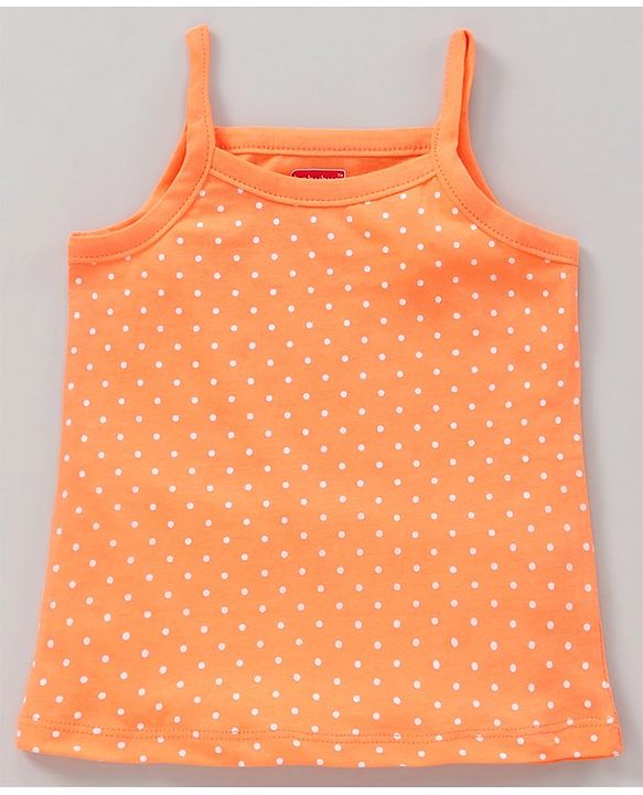 Babyhug 100% Cotton Antibacterial Sleeveless Slips Oranges Print Pack of 3 - Orange Peach Sky Blue