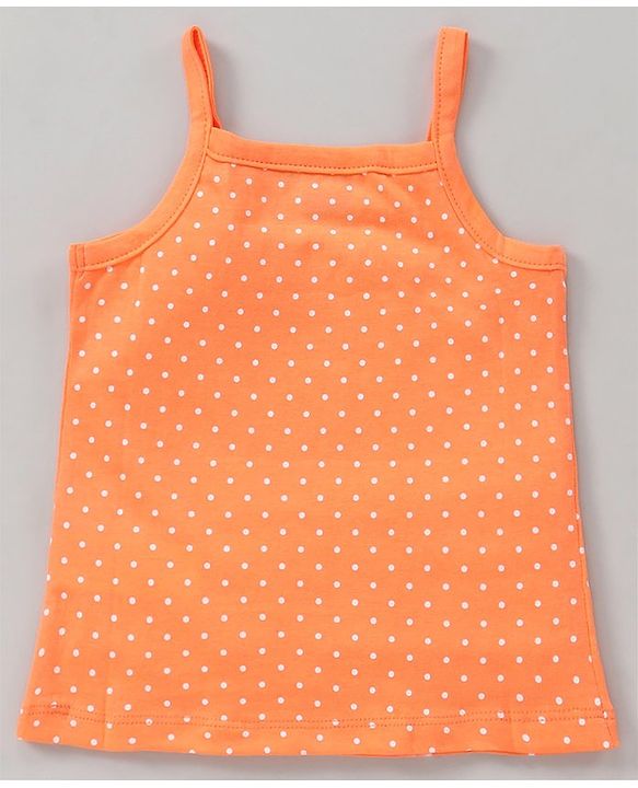 Babyhug 100% Cotton Antibacterial Sleeveless Slips Oranges Print Pack of 3 - Orange Peach Sky Blue
