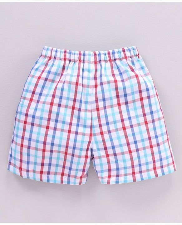 Babyhug Cotton Woven Boxers Multi-Print Pack of 3 - Red Blue