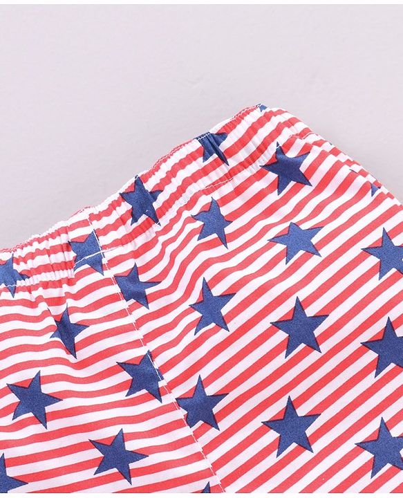 Babyhug Cotton Woven Boxers Multi-Print Pack of 3 - Red Blue
