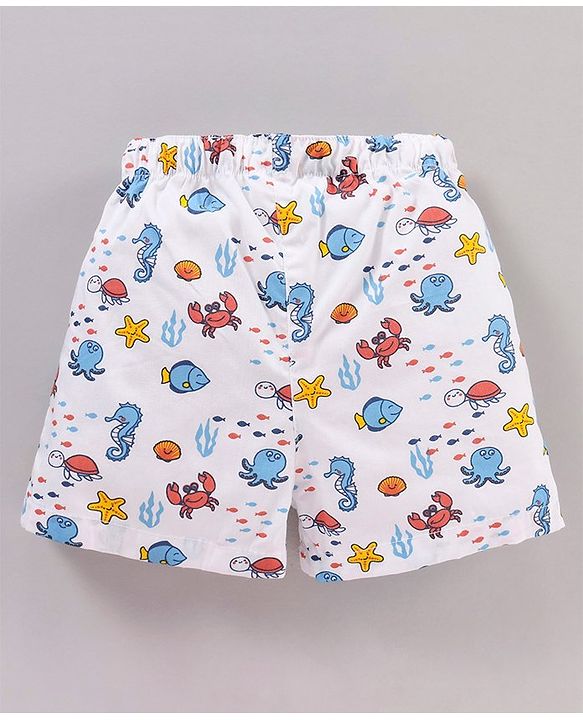 Babyhug Cotton Woven Boxers Printed Pack of 3- Multicolor