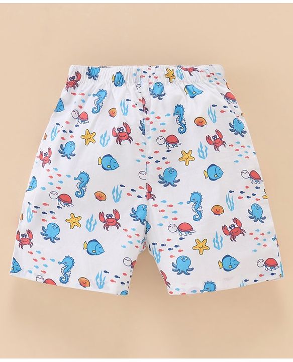 Babyhug Cotton Woven Knee Length Boxers Multi Printed Pack of 3 - Multicolour