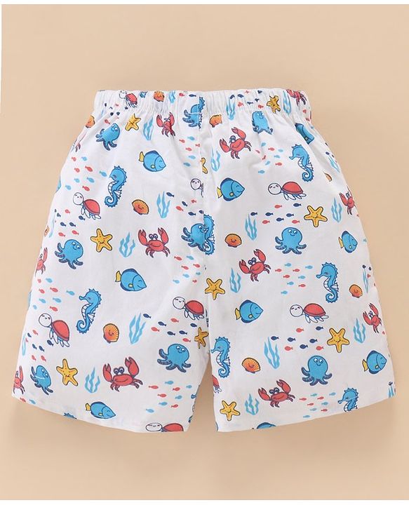 Babyhug Cotton Woven Knee Length Boxers Multi Printed Pack of 3 - Multicolour