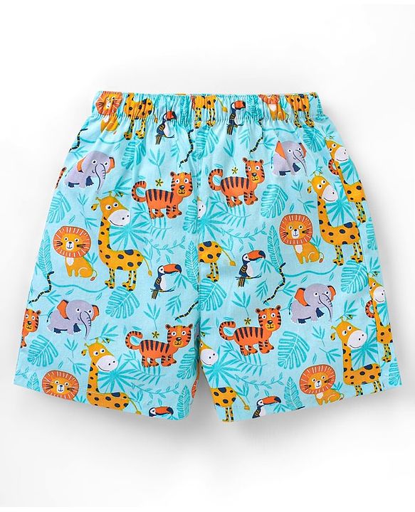 Babyhug Cotton Woven Knee Length Boxers Multi Printed Pack of 3 - Multicolour