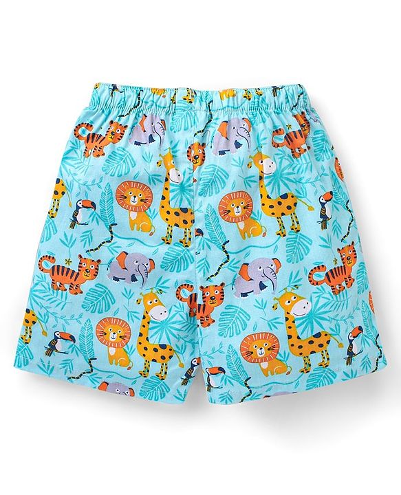 Babyhug Cotton Woven Knee Length Boxers Multi Printed Pack of 3 - Multicolour