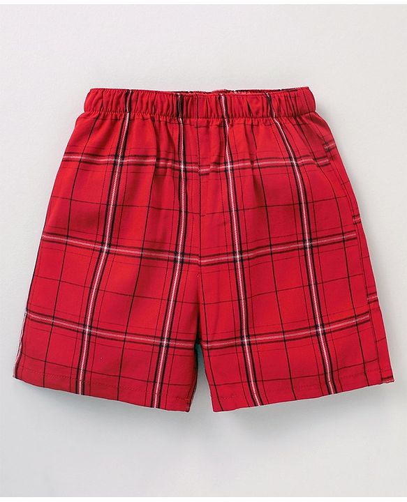 Babyhug Cotton Woven Star Printed & Checks Boxers Pack Of 3 - Multicolour