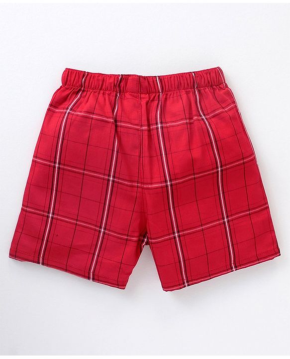 Babyhug Cotton Woven Star Printed & Checks Boxers Pack Of 3 - Multicolour
