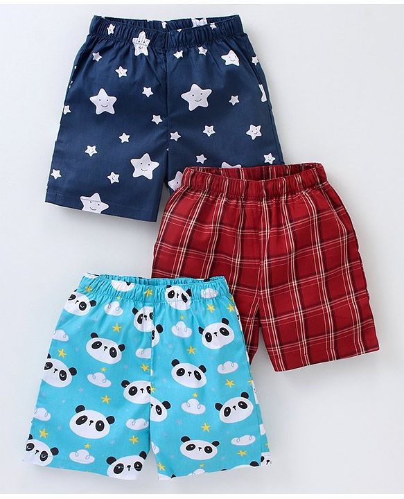 Babyhug Cotton Woven Boxers Printed Pack of 3- Multicolor