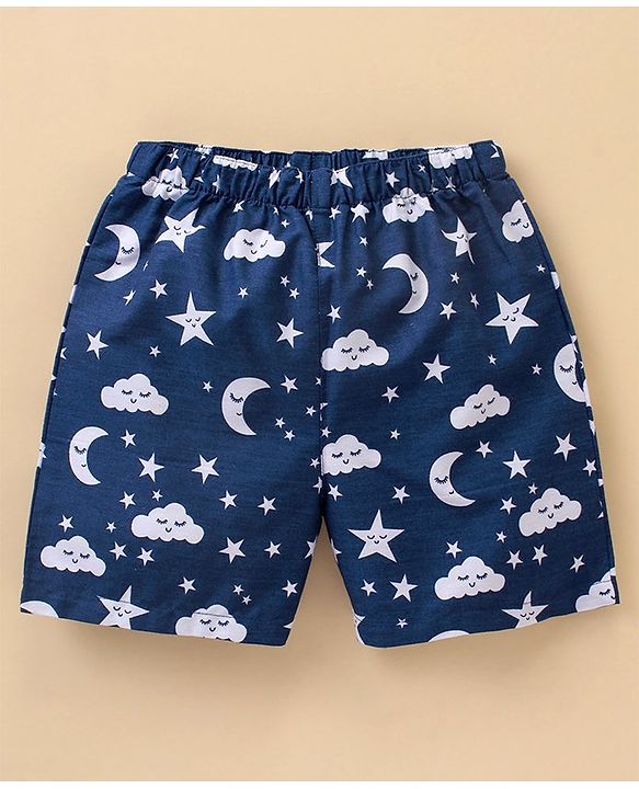 Babyhug Cotton Woven Star Printed Boxers Pack Of 3 - Multicolour