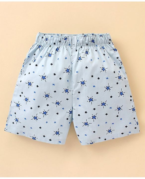 Babyhug Cotton Woven Star Printed Boxers Pack Of 3 - Multicolour