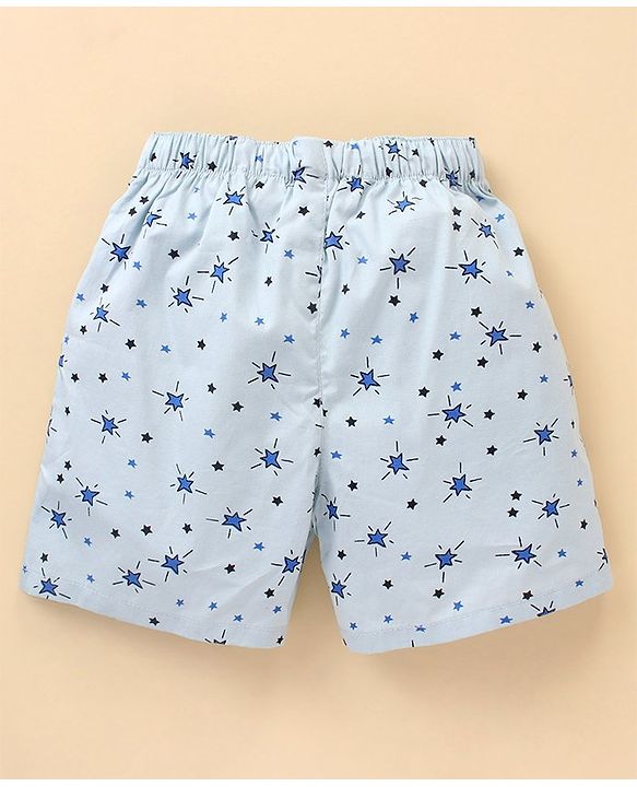 Babyhug Cotton Woven Star Printed Boxers Pack Of 3 - Multicolour