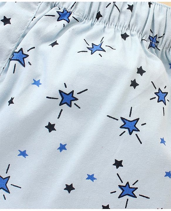 Babyhug Cotton Woven Star Printed Boxers Pack Of 3 - Multicolour