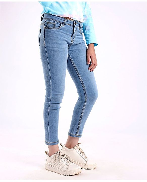 Pine Kids Cotton Lycra Full Length Jeans - Blue