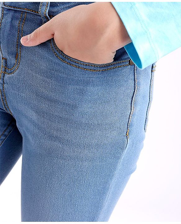 Pine Kids Cotton Lycra Full Length Jeans - Blue