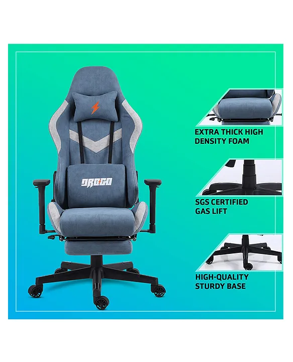 Drogo Multi-Purpose Ergonomic Gaming Chair with Adjustable Seat, 3D  Armrest, PU Leather Head & Lumbar Support Pillow with USB Massager, Home &  Office