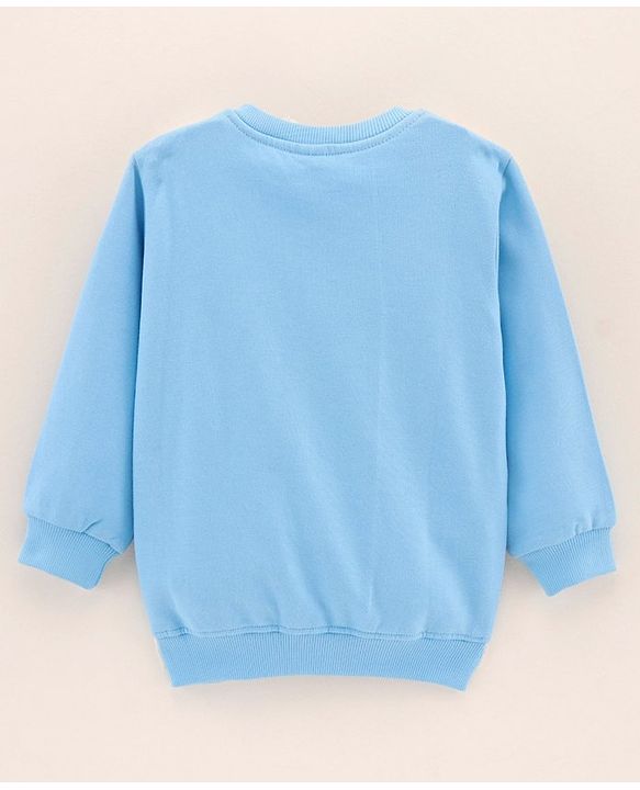 Babyhug Full Sleeves Knit Sweatshirt Minion Print- Blue