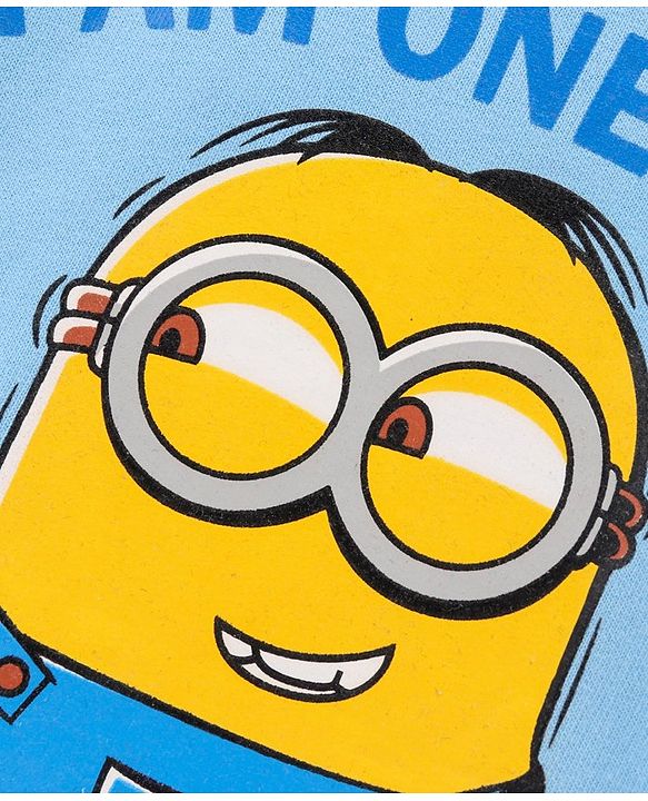 Babyhug Full Sleeves Knit Sweatshirt Minion Print- Blue