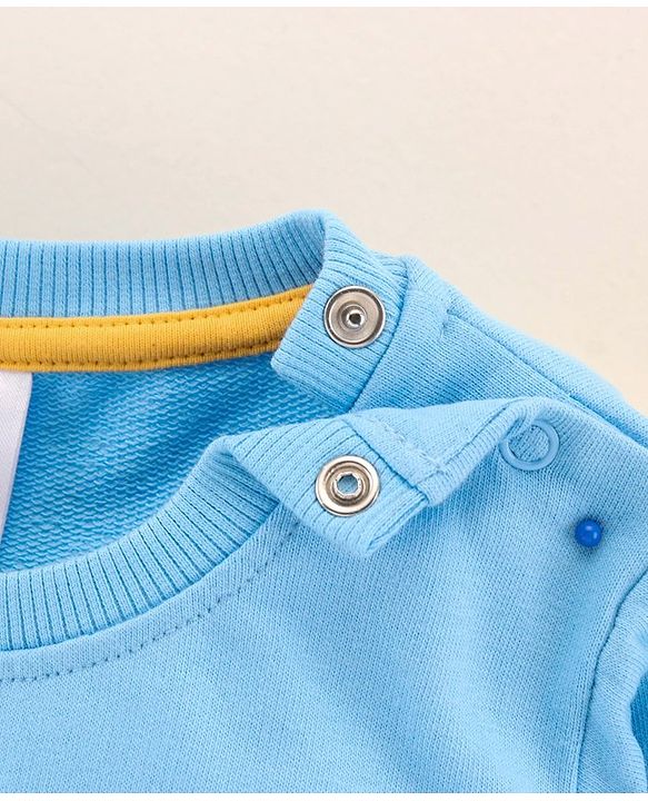Babyhug Full Sleeves Knit Sweatshirt Minion Print- Blue