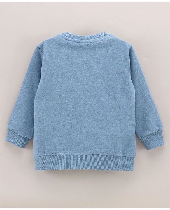 Babyhug Full Sleeves Cotton Knit Sweatshirt With Minions Print - Blue