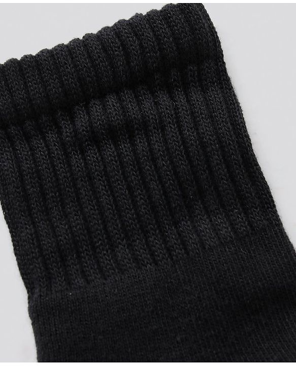 Pine Kids Ankle Length Anti Microbial Washed Terry School Socks Solid Pack of 3- Black