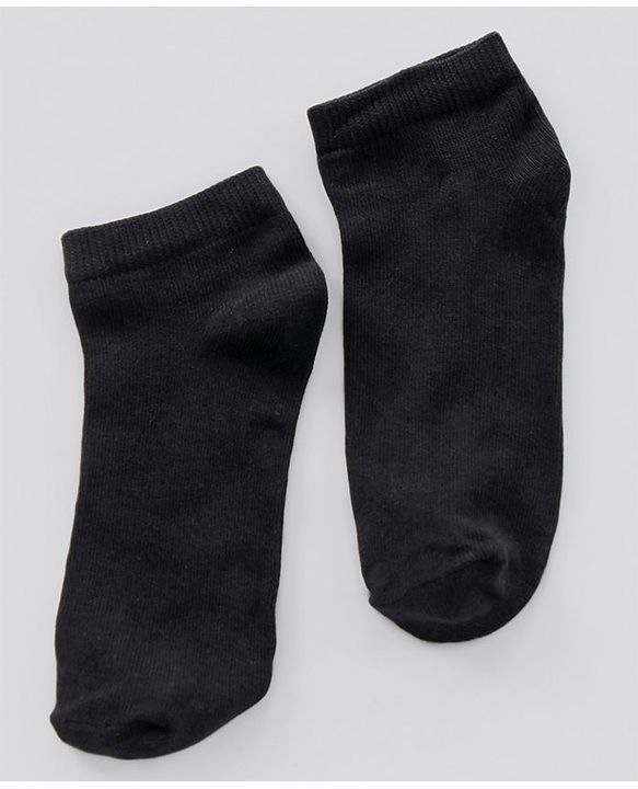 Pine Kids Ankle Length Anti Microbial Washed School Socks Solid Pack of 3- Black