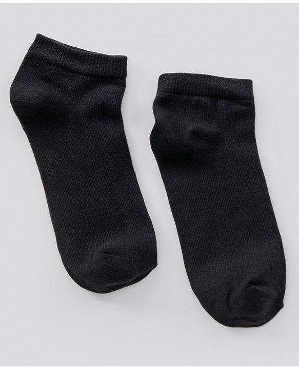 Pine Kids Ankle Length Anti Microbial Washed School Socks Solid Pack of 3- Black