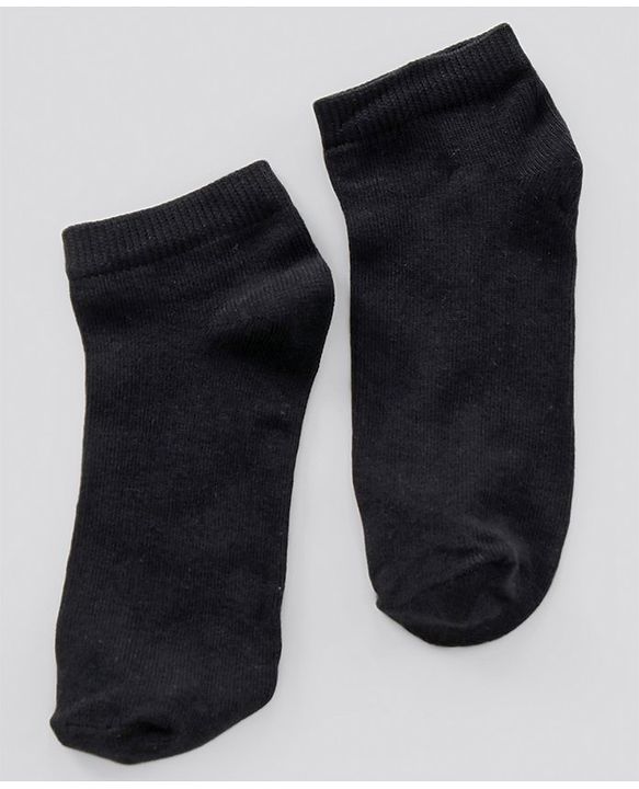 Pine Kids Ankle Length Anti Microbial Washed School Socks Solid Pack of 3- Black