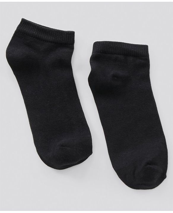 Pine Kids Ankle Length Anti Microbial Washed School Socks Solid Pack of 3- Black