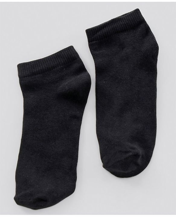 Pine Kids Ankle Length Anti Microbial Washed School Socks Solid Pack of 3- Black